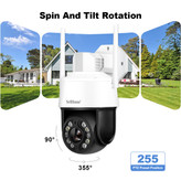 دوربین مداربسته هوشمند SriHome SH041 PTZ 5MP با زوم اپتیکال 20X، دید در شب رنگی و WiFi