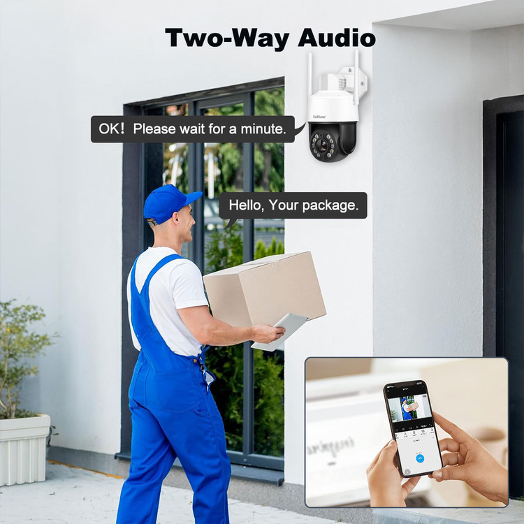 دوربین مداربسته هوشمند SriHome SH041 PTZ 5MP با زوم اپتیکال 20X، دید در شب رنگی و WiFi