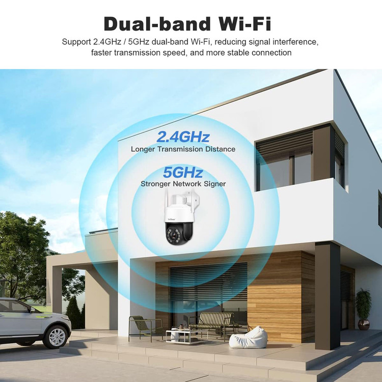 دوربین مداربسته هوشمند SriHome SH041 PTZ 5MP با زوم اپتیکال 20X، دید در شب رنگی و WiFi