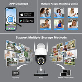 دوربین مداربسته هوشمند SriHome SH041 PTZ 5MP با زوم اپتیکال 20X، دید در شب رنگی و WiFi