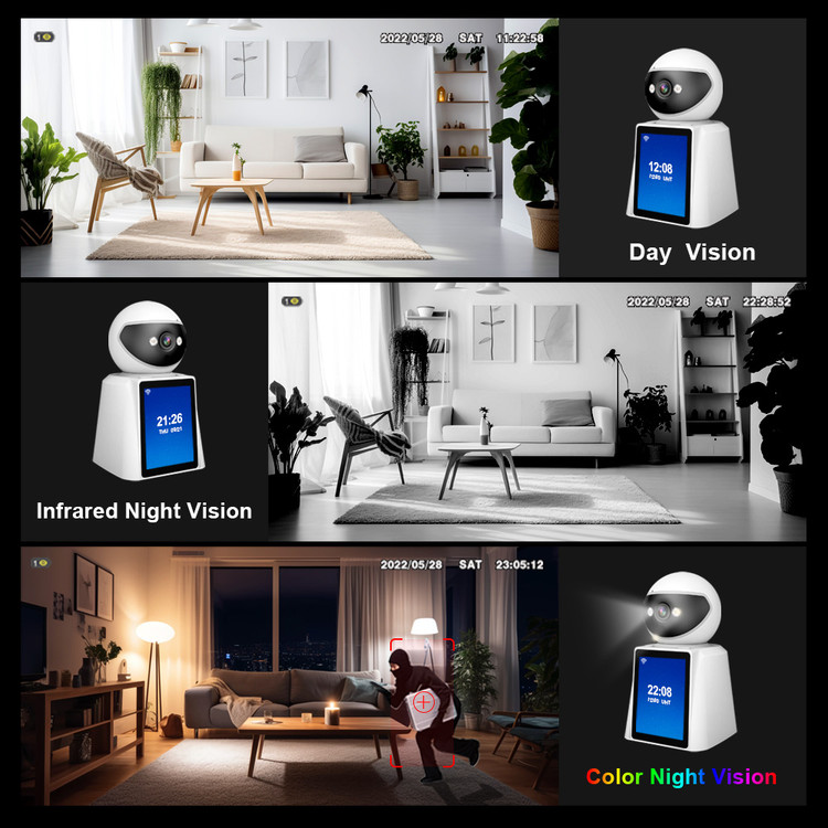 دوربین مداربسته تحت شبکه هوشمند SriHome SH053 4MP با تماس تصویری، نمایشگر 2.8 اینچی و WiFi
