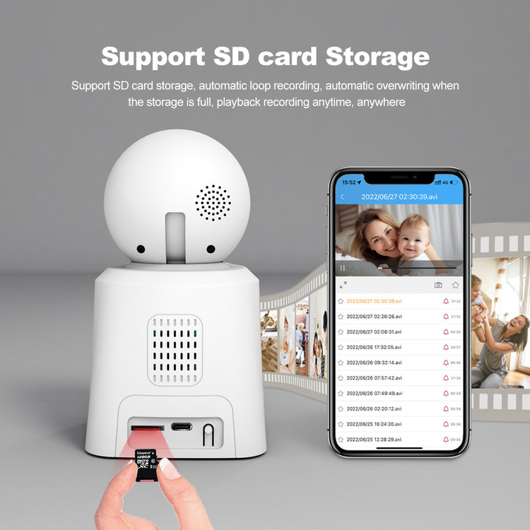 دوربین مداربسته تحت شبکه هوشمند SriHome SH053 4MP با تماس تصویری، نمایشگر 2.8 اینچی و WiFi