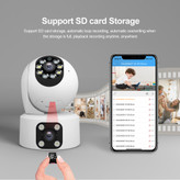 دوربین مداربسته هوشمند دو لنزه SriHome SH049 - panoramik با ردیابی حرکتی و دید در شب رنگی